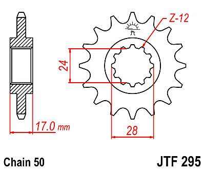 FRONT SPROCKET JT JTF295.15 TEETH HONDA CBR600 FM FN FP FR FS FT PC25