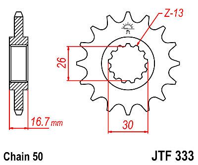 FRONT SPROCKET JT JTF333 15 TEETH HONDA VF-VFR750 CBR900-1000 RR VTR1000
