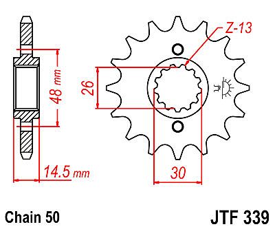FRONT SPROCKET JT JTF339 15-16-17 TEETH HONDA VFR800 CBR1100 BLACKBIRD