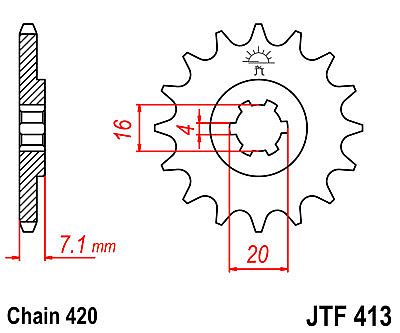 FRONT SPROCKET JT JTF413 12 TEETH SUZUKI TSX50