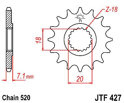 FRONT SPROCKET JT JTF427 12 TEETH SUZUKI RM125 RM-Z250