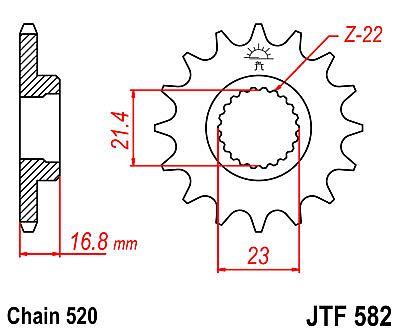 ΓΡΑΝΑΖΙ JT ΕΜΠΡΟΣ JTF582 16 ΔΟΝΤΙΑ YAMAHA XJ600