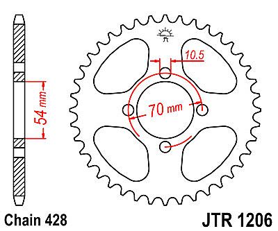 REAR SPROCKET JT R1206 42 TEETH