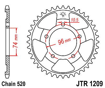 REAR SPROCKET JT R1209 41-42 TEETH