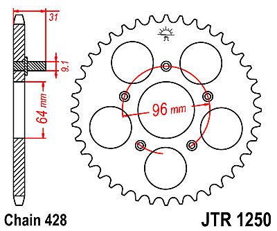 REAR SPROCKET JT R1250 56 TEETH