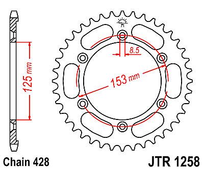 REAR SPROCKET JT R1258 54 TEETH