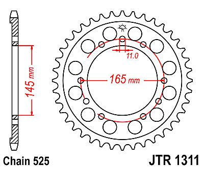 REAR SPROCKET JT R1311 45 TEETH
