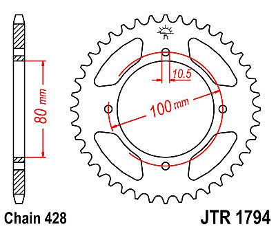 ΓΡΑΝΑΖΙ ΠΙΣΩ JT JTR1794.45 ΔΟΝΤΙΑ SUZUKI GZ125