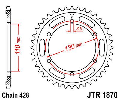 REAR SPROCKET JT JTR1870 44 TEETH