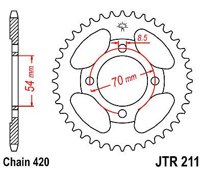 REAR SPROCKET JT JTR211 38-39 TEETH