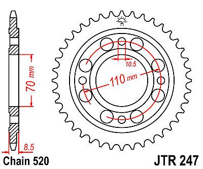 REAR SPROCKET JT JTR247 36 TEETH