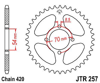 REAR SPROCKET JT JTR257 42 TEETH