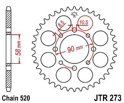 REAR SPROCKET JT JTR273 45 TEETH