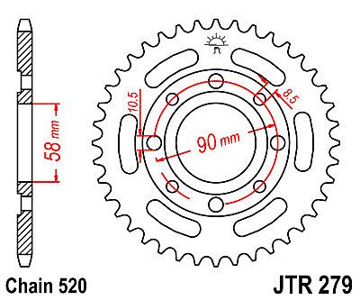 REAR SPROCKET JT JTR279 30-32-33 TEETH