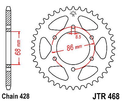 REAR SPROCKET JT JTR468 36-42 TEETH