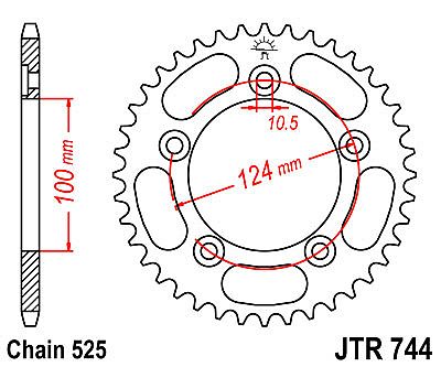 REAR SPROCKET JT JTR744 36-39 TEETH