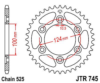 REAR SPROCKET JT JTR745 42-43 TEETH