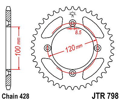 REAR SPROCKET JT JTR798 47 TEETH