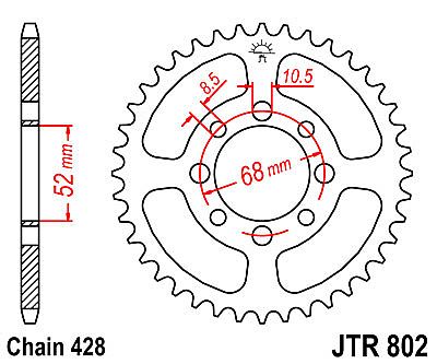 REAR SPROCKET JT JTR802 39-40-42 TEETH