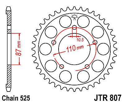REAR SPROCKET JT JTR807 44-45-47  TEETH