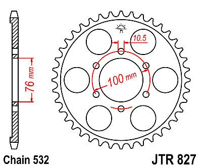 REAR SPROCKET JTR827 42 TEETH