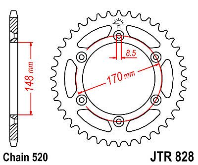 REAR SPROCKET JTR828 47-48 TEETH