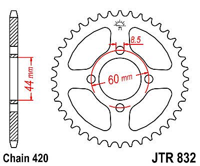 REAR SPROCKET JTR832 48 TEETH