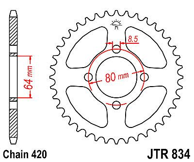 REAR SPROCKET JTR834 37-39 TEETH