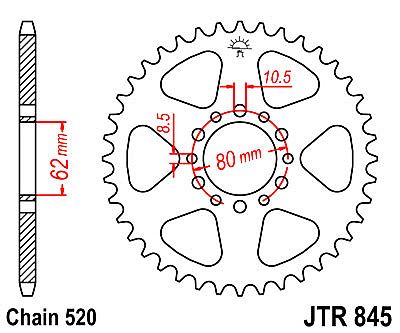 REAR SPROCKET JTR845 40-41 TEETH