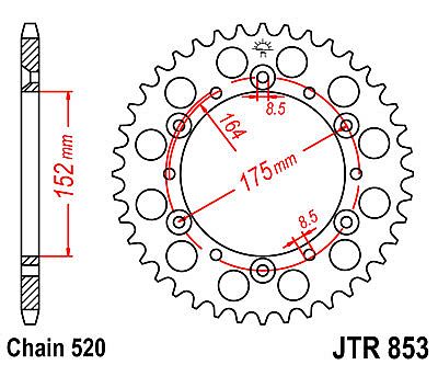 REAR SPROCKET JTR853 51 TEETH