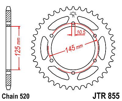 REAR SPROCKET JTR855 45-46 TEETH