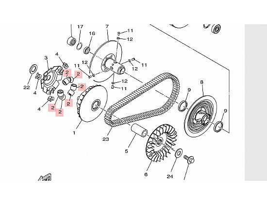 ΑΝΤΙΒΑΡΑ (ΡΑΟΥΛΑ 6PCS) ΦΥΓΟΚΕΝΤΡΙΚΟΥ ΓΝΗΣΙΑ YAMAHA X-MAX 300