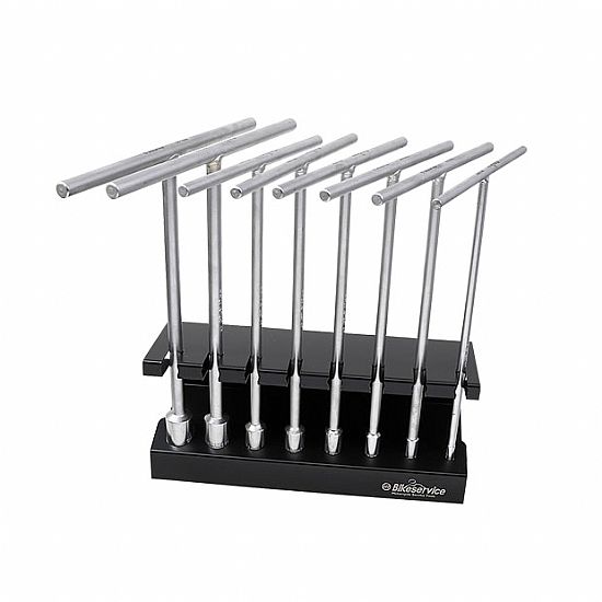 BIKESERVICE 8 PIECES T-HANDLE WRENCH SET WITH STAND