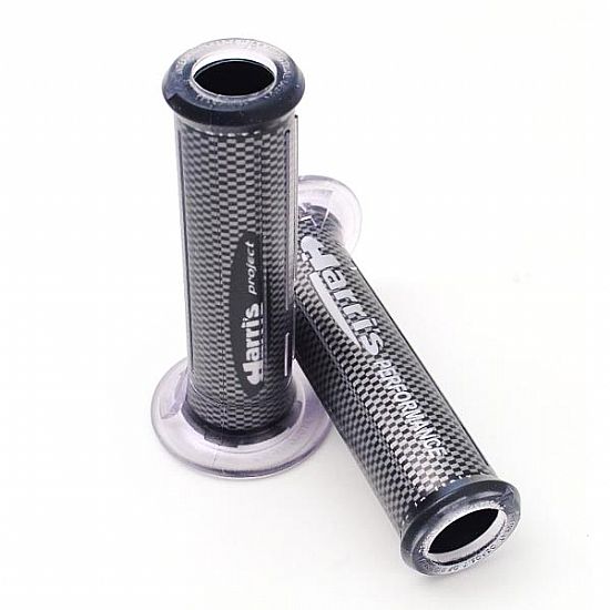 GRIPS MOTORCYCLE HARRI'S STRADA 120MM CARBON-SILVER  