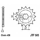 FRONT SPROCKET JT JTF505 13-14-15 TEETH (MODENAS 100 - 115 KAZE-R - KZR100)