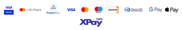 Visa, Visa Secure, Mastercard, Mastercard ID Check, Maestro, Diners Club, Discover, Google Pay, Apple Pay — Nexi XPay